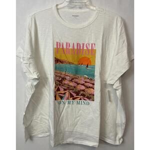 Old Navy Womens 4x White Cotton Paradise Short Sleeved Crewneck Tshirt NWT A6447
